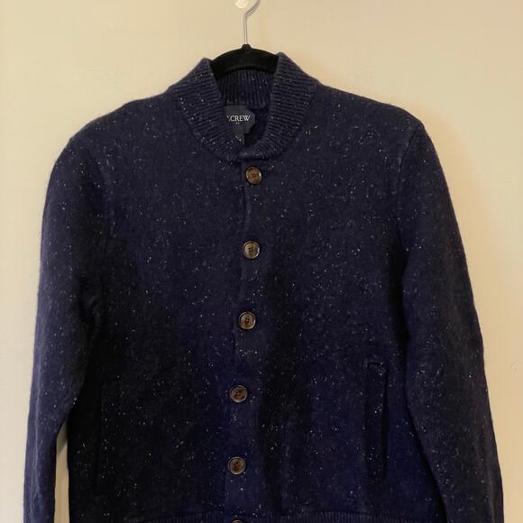 J.Crew L long sleeve cardigan button up lambs wool blue Corpcore elegant cozy - Picture 2 of 7